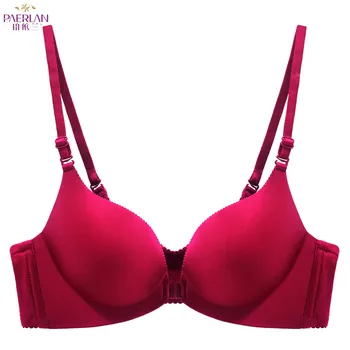 

PAERLAN Sexy Summer Seamless Bra Wireless Front Button Female A Piece Glossy Seamless Push Up Solid Underwear Women Wire Free