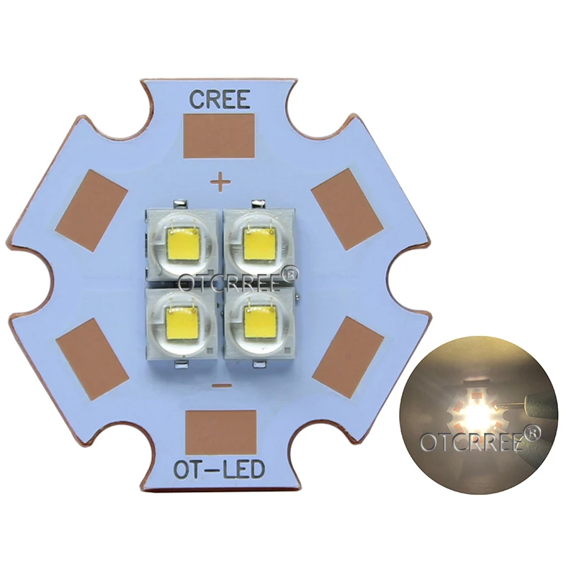 Cree XPE2 XP-E2 4 чипа 4 светодиодный 3V6V12V 10W12W холодный Нейтральный Теплый белый красный синий зеленый высокомощный светодиодный излучатель диод на 20 мм медной печатной плате