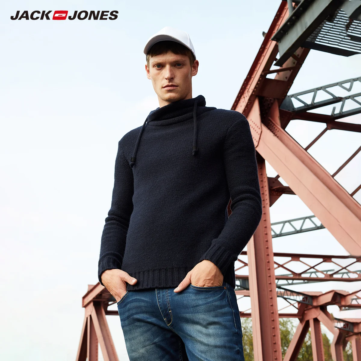 JackJones мужской зимний свитер с высоким, плотно облегающим шею воротником свитер мужской | 218325508 - Цвет: Mid Night