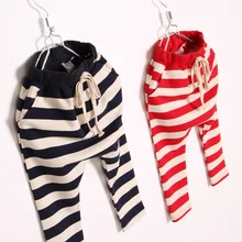 Г. Новые весенне-летние/осенние детские шаровары в полоску из хлопка высокого качества штаны для девочек от 3 до 9 лет