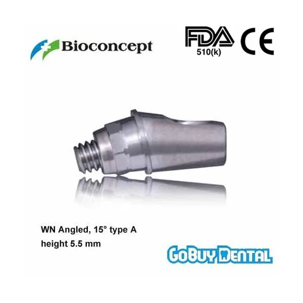 Straumann Compatible WN Angled Abutment, 15 degrees type A, height 5.5mm(Wide Neck) Straumann Compatible WN Angled Abutment, 15 degrees type A, height 5.5mm(Wide Neck)