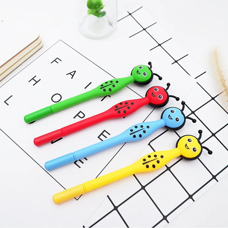 

1pcs/lot Creative ladybug black gel pen Cartoon office Neutral pen children's gift School Water-based pen stationery supplies