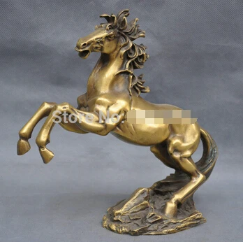 

0 9'' China Zodiac Horse Year Bronze Statue Bring Luck