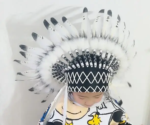 

Indian Feather style headdress halloween costume war bonnet child size