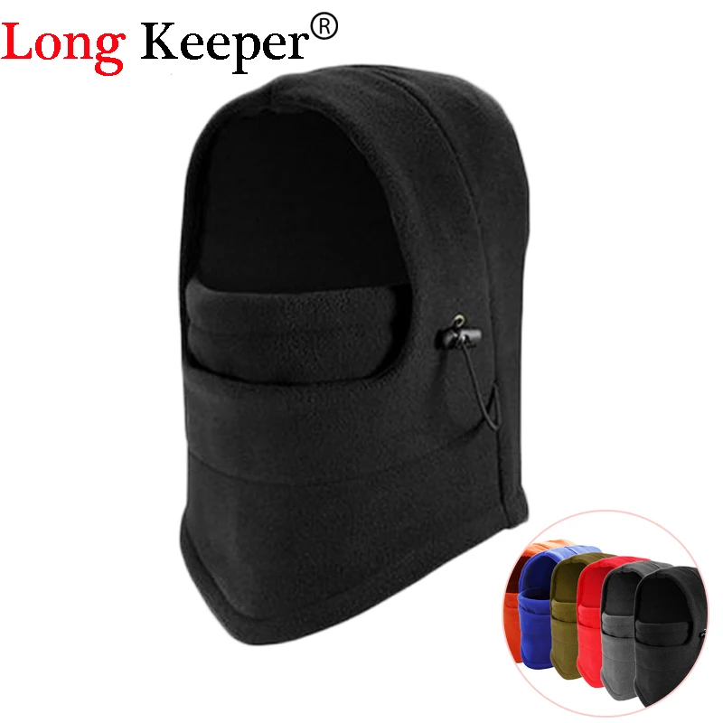 

Long Keeper Thermal Fleece Balaclava Hat Hood Ski Bike Wind Stopper Face Mask Men Neck Warmer Winter Fleece Neck Helmet Cap