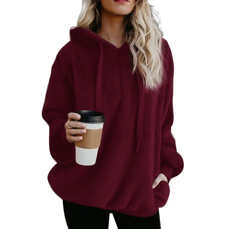 

2019 New Oversized Hoodie Sweatshirt Winter Coat Women Long Sleeve Hooded Women's Velvet Jackets Down Jackets Woman Hooded