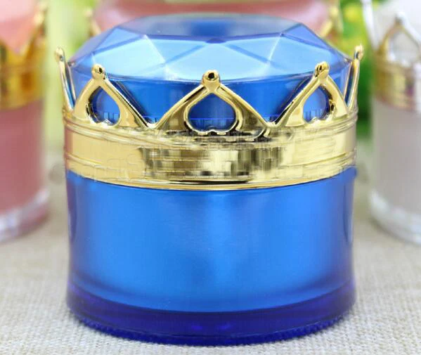 15 г 15 мл Акриловая Корона баночка для косметики упаковочная банка, крем для глаз порошок для ногтей упаковочная коробка, пустая акриловая бутылка, 20 шт./партия - Цвет: Blue