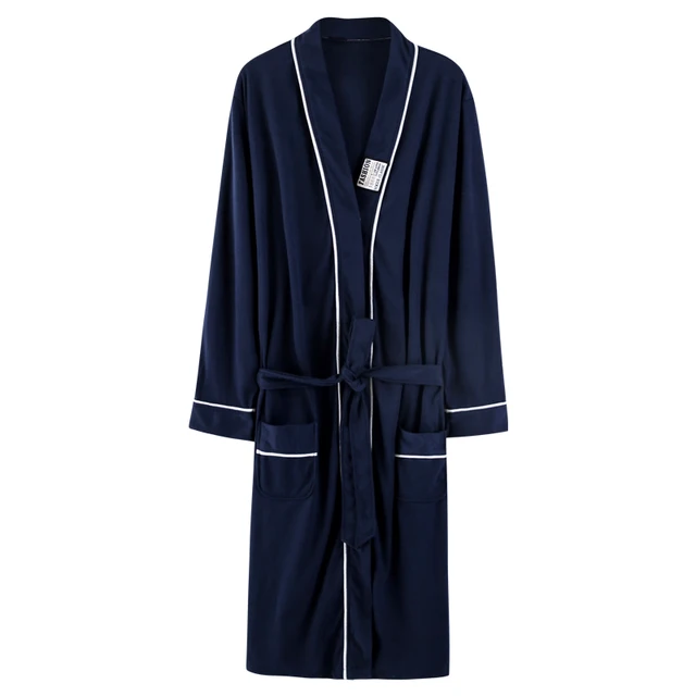 Hot Sale Autumn And Winter Mens Robe Pyjamas 100Cotton Soild Bathrobe