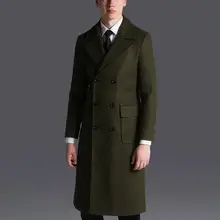 S-6XL!, выше колена, мужской шерстяной Тренч, пальто для мужчин размера плюс, с отворотом, длинное шерстяное пальто, однобортное пальто для мужчин, пальто