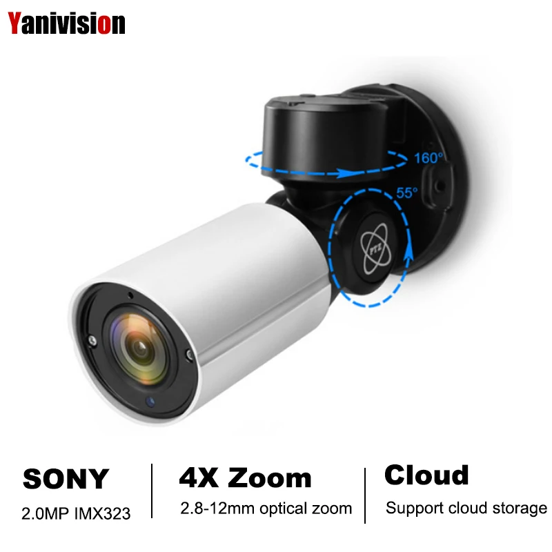2 0MP SONY IMX323 POE Mini PTZ IP Camera H 265 Cloud Storage font b Outdoor