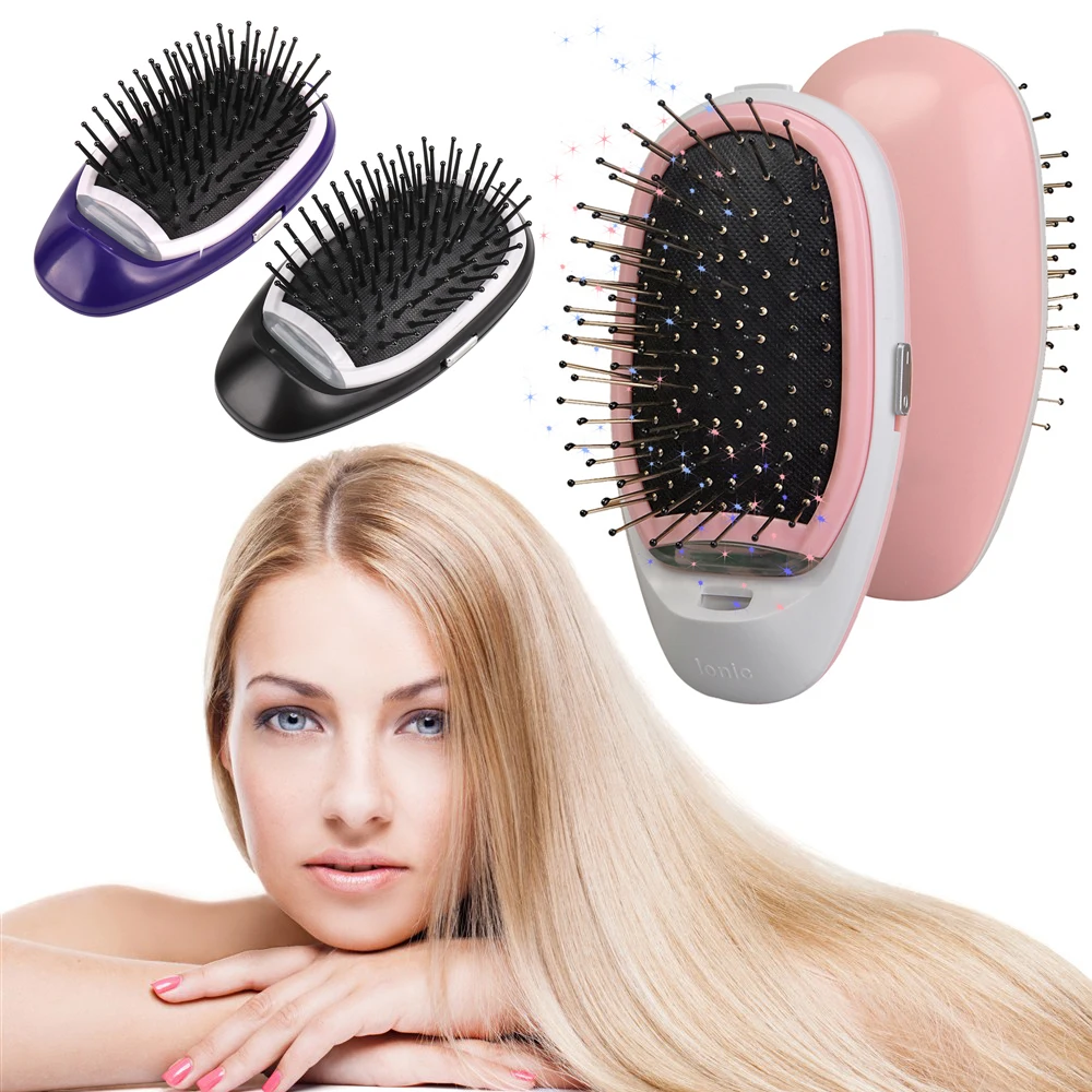 

Portable Electric Ionic Hair Brush Negative Ions Detangling Hair Comb Brush Anti-static Home Salon Hair Styling Tool Hairbrush
