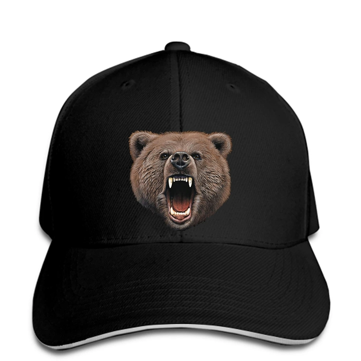 

Grizzly Bear Bite Animal Lovers Baseball Cap - Big Bear Face Design