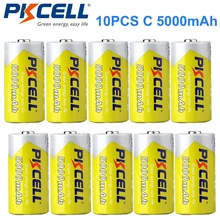 10 X Bateria PKCELL C rozmiar 1.2V Ni-MH 5000mAh akumulatory Bateria baterie do aparatu
