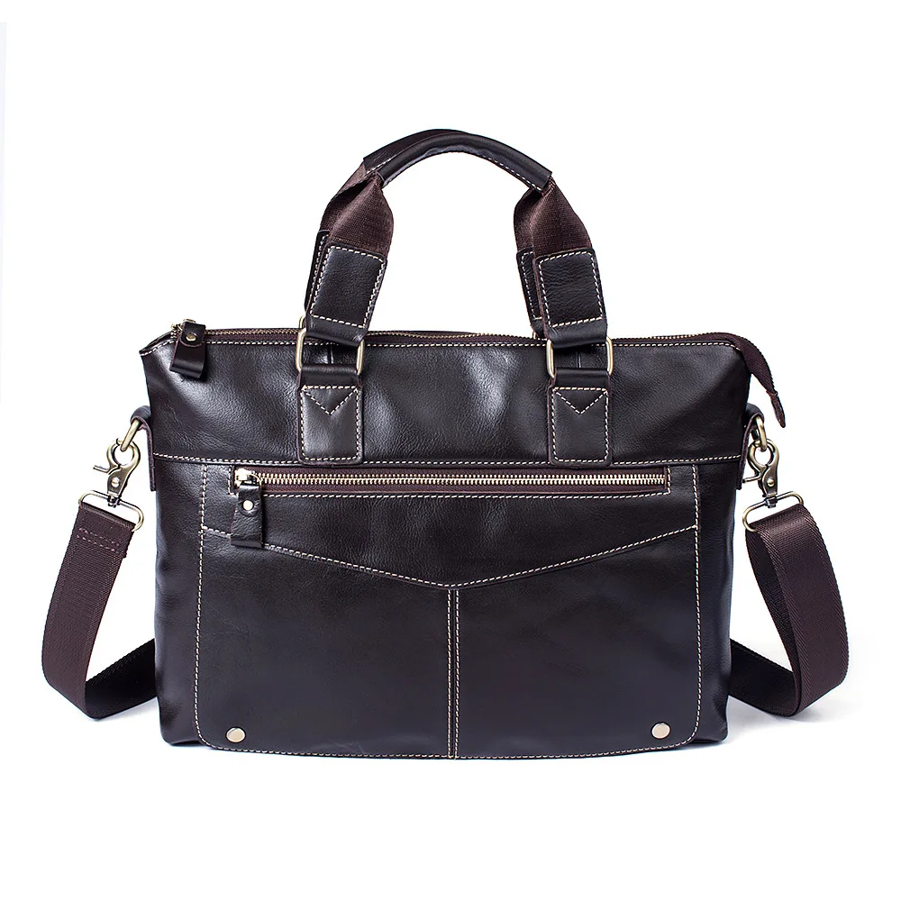 

Fashion Cowhide Male Briefcase Real Leather Men's Travel Messenger Shoulder Bag Casual Natural Cowskin Business Briefcases Bag