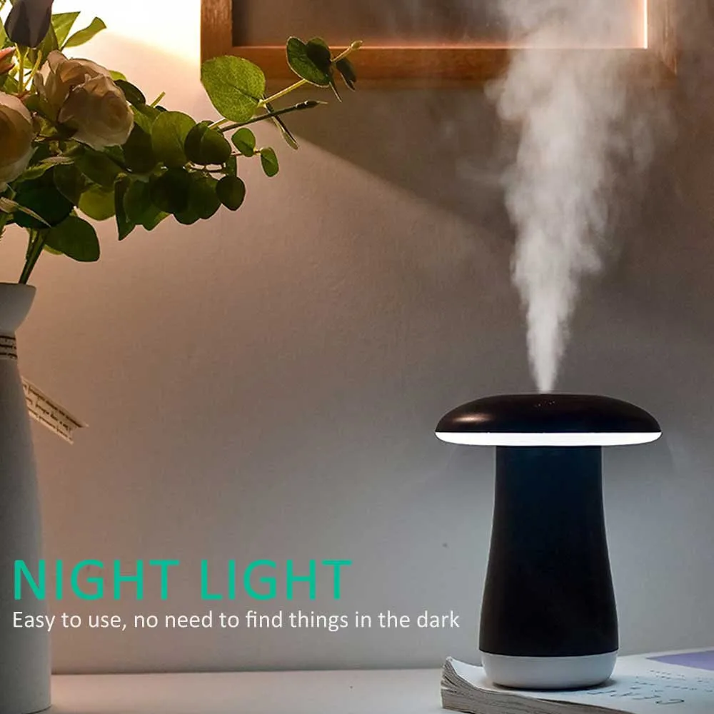 DEKAXI увлажнитель в форме гриба мини Ночной светильник Электрический увлажнитель воздуха диффузор с usb-вентилятором для дома