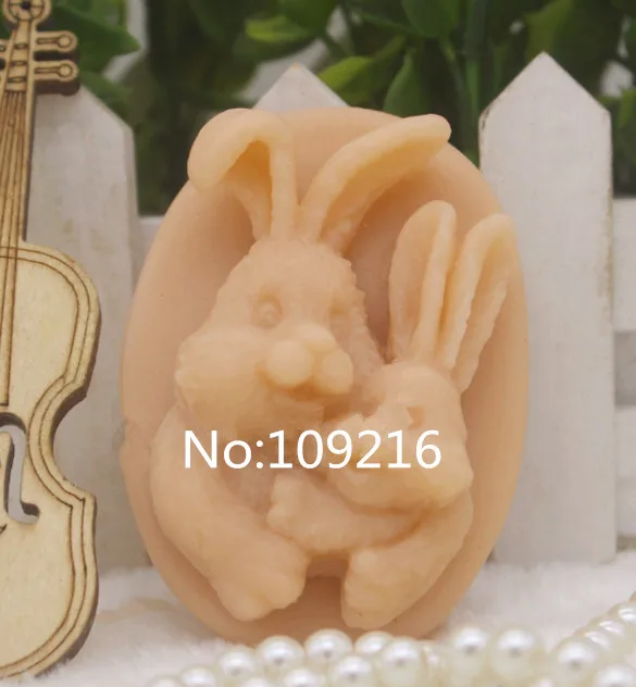 1 шт. родитель-ребенок кролик(zx025) Силиконовые ручной Мыло Mold ремесел DIY Плесень