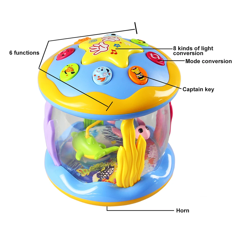 Детские вращающиеся световые эффекты музыкальные игрушки океан рай вращающиеся световые эффекты музыкальные игрушки мечта барабаны