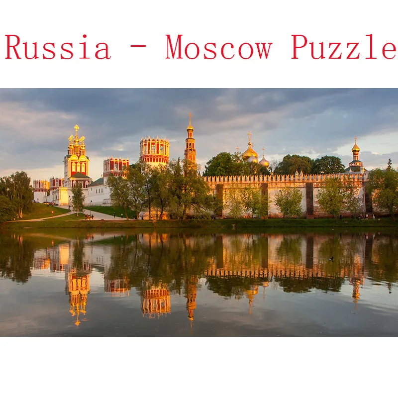 1000Pcs DDWE, 1000 деталей, Россия-Москва, деревянные пазлы, высокое разрешение, Мультяшные знаменитые здания, для взрослых и детей, развивающие игрушки - Цвет: 1000Pcs