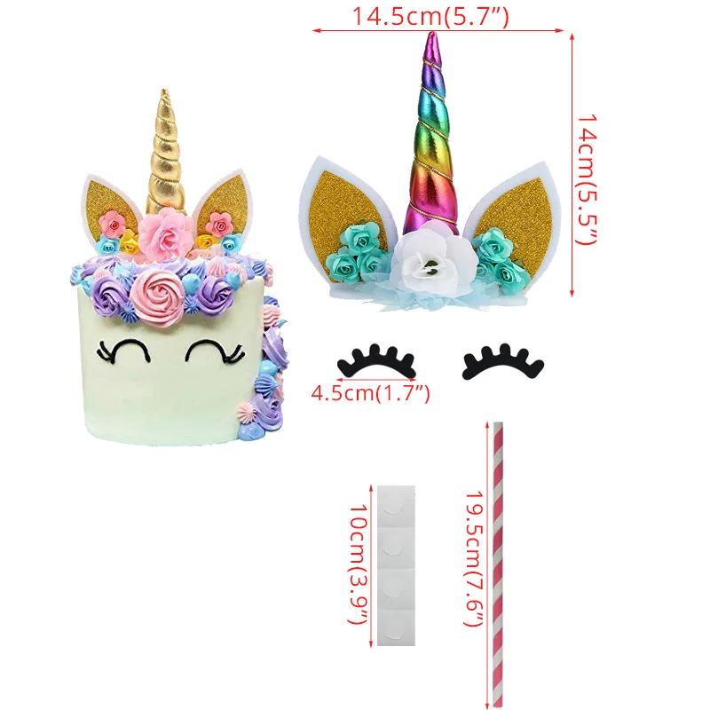 Cyuan Единорог кекс обертки торт топперы для единорога украшения на день рождения ребенка душ девочка первый день рождения принадлежности - Цвет: 14