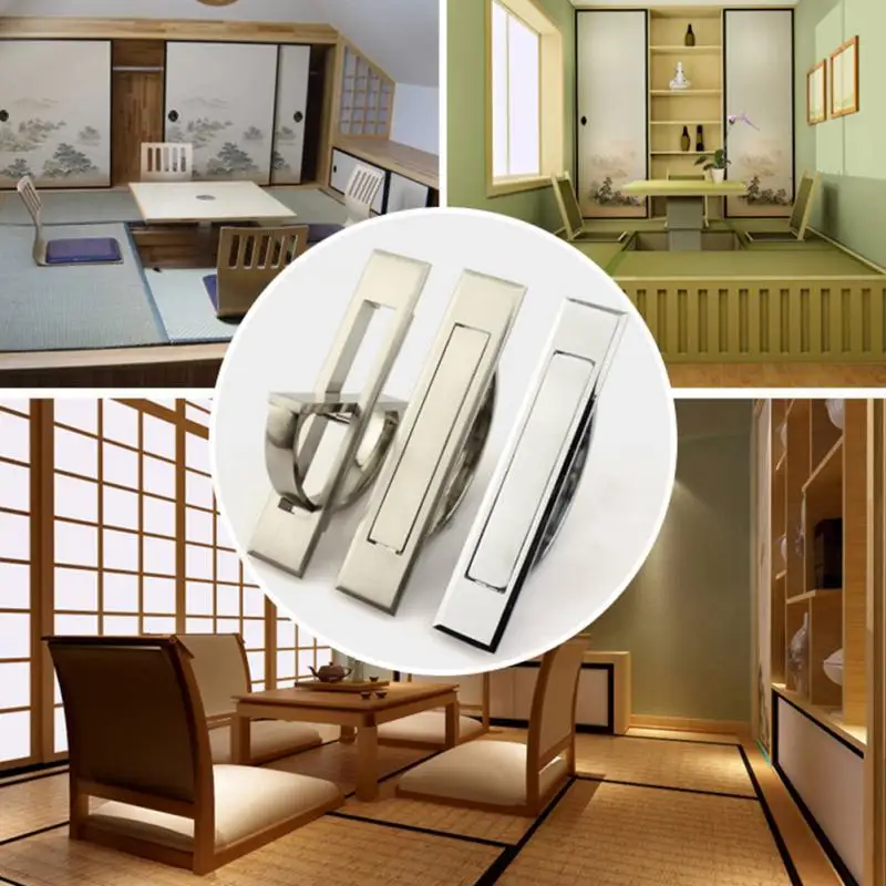 

Hidden Handle Tatami Kitchen Cabinet Drawer Handles Rotating Platform Invisible Handle 2 colors for choice