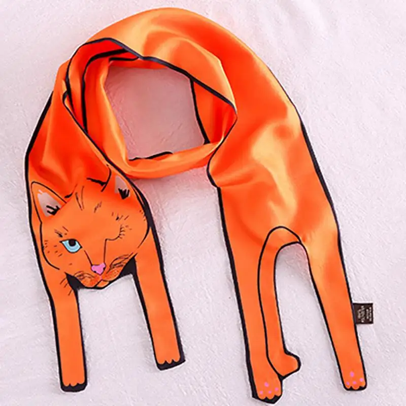 Горячие 3D милые животные шарф словосочетание мешок шелковый шарф уникальный дизайн моды тигр кот собака родитель-ребенок Тонкие шарфы