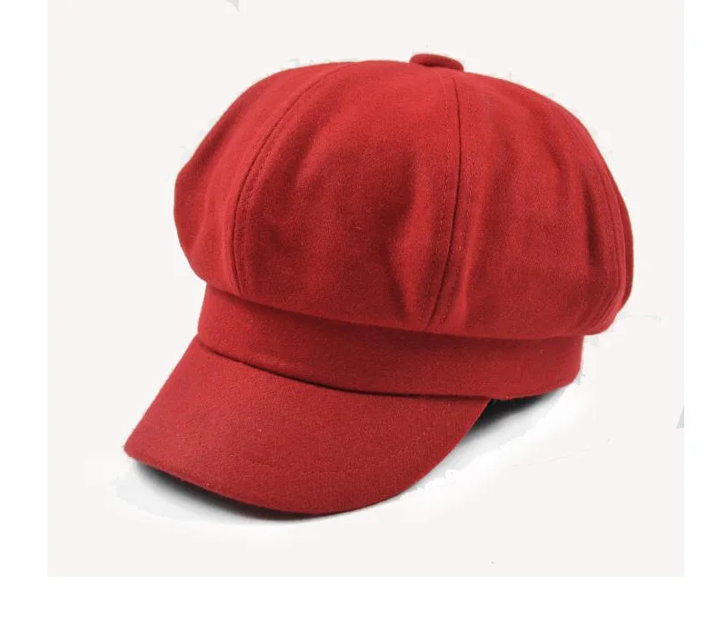 Женские береты, шапка, осенняя зимняя женская шапка, хлопок, винтажная восьмиугольная шапка, одноцветная, мягкая плоская кепка, шапка для девушек, Классический береты