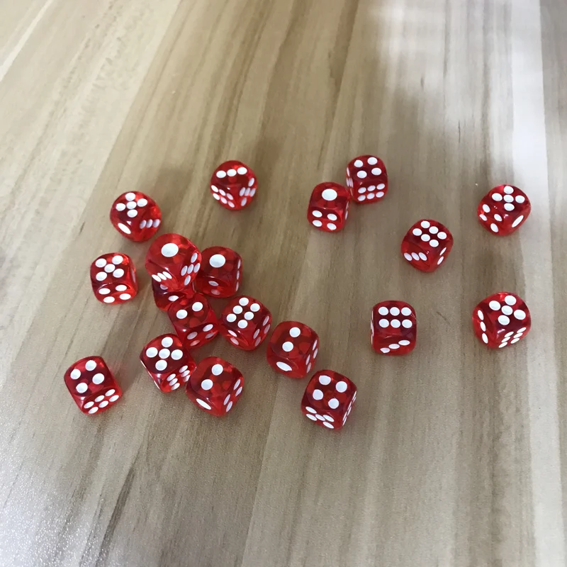 10Pcs/Lot 12mm Acrylic Transparent Dice White Point Dice Hexahedron Fillet Entertainment Bar KTV Set Yernea game dice dice set acrylic dice