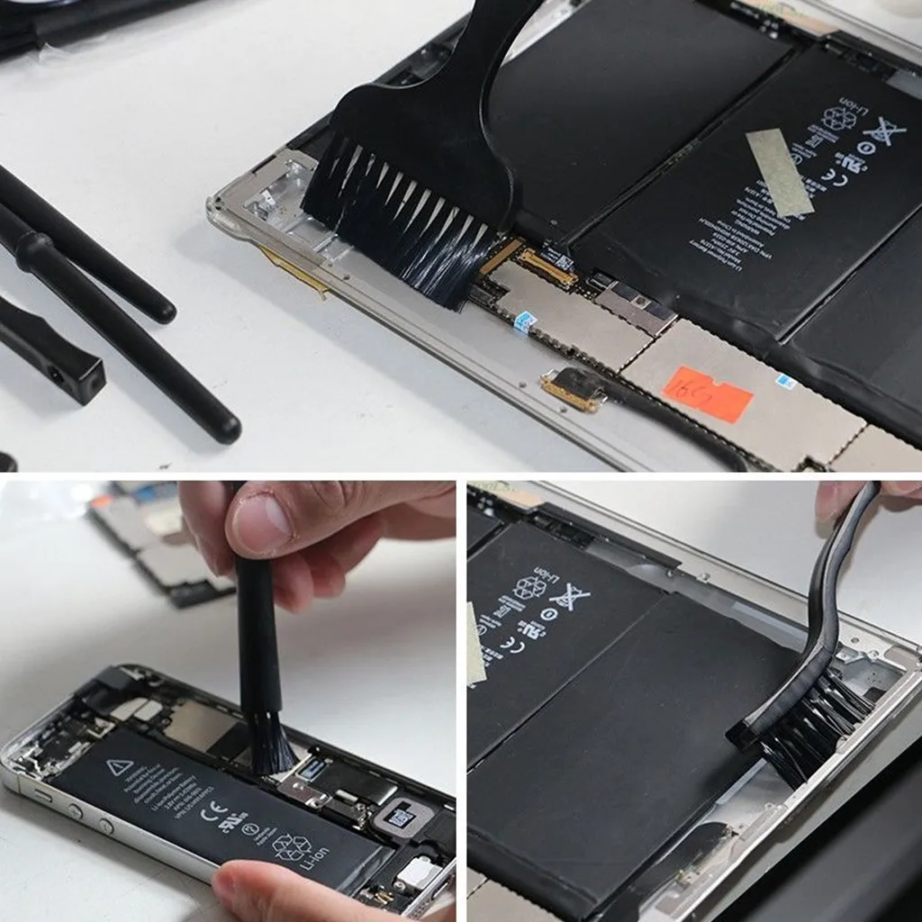 8 Pcs ESD Plastic Safe Handle Anti Static Brushes Kit Set Detailing Cleaning Tool for Phone PCB Repair Work