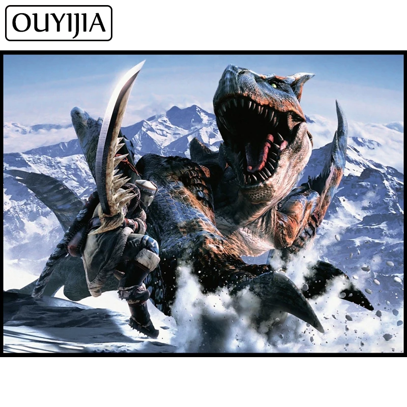OUYIJIA Dragon 5D Dinosaur Home Decoration DIY Diamond Painting Embroidery Cross Stitch Full Square Rhinestone Mosaic | Дом и сад