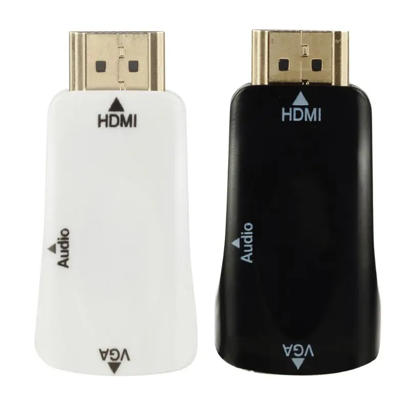  Adattatore da HDMI a VGA Audio Cavo Convertitore Maschio a Femmina HD 1080 P Per PC TV Del Computer