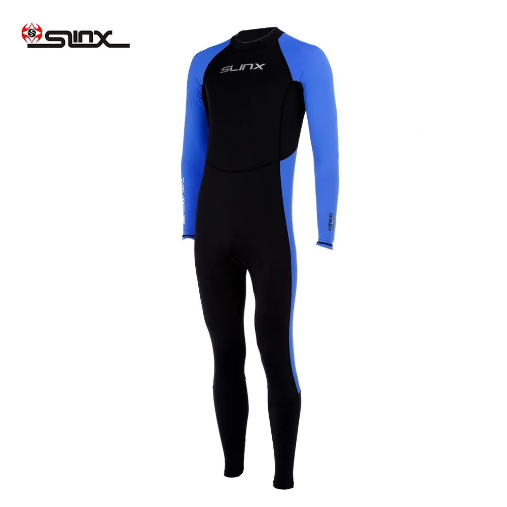 SLINX 1707 с длинными рукавами неопреновый гидрокостюм для подводного плавания, гидрокостюм для серфинга, плавания, Солнцезащитный Цельный купальник, гидрокостюм - Цвет: Blue