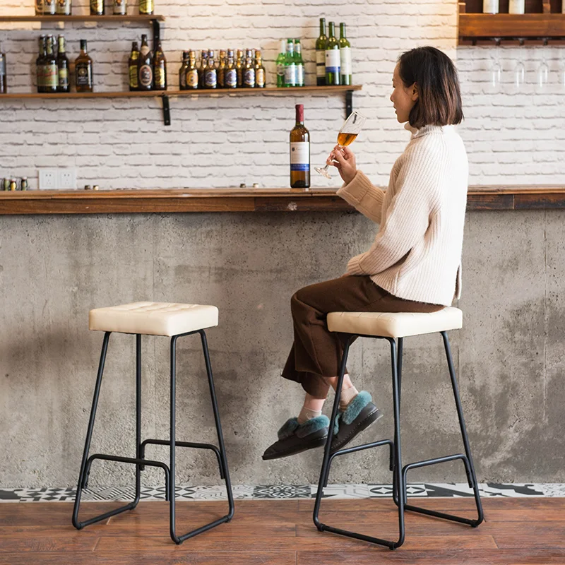 Bar Stool Creative 39x39x66.5cm Bar Chair Modern Concise Solid Wooden Top Stool Retro Stool Bar Stool Creative 39x39x66.5cm Bar Chair Modern Concise Solid Wooden Top Stool Retro Stool
