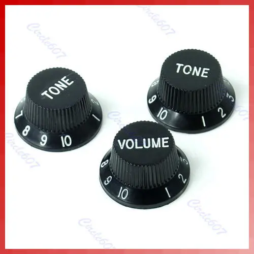 Hot Sell Black Guitars Knob 1 Volume 2 Tone Control Knobs For hotin