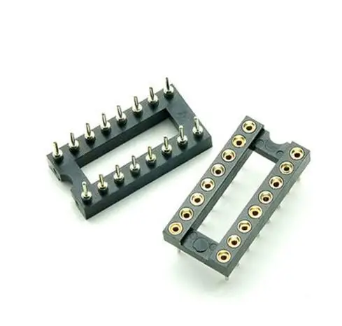 

10PCS 16 Pin Round DIP IC Socket Adapter 16Pin Pitch 2.54mm Connector