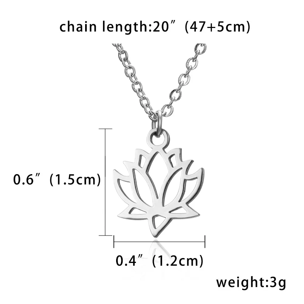 Rinhoo 1 шт. Великолепная подвеска ввиде цветка лотоса ожерелье серебро Нержавеющая сталь звено цепи ожерелье для женщин Мода ювелирные изделия подарок