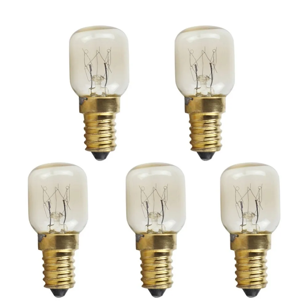 

5 PCS T25 E14 25W Microwave Oven Bulb High Temperature Resistant 300 Celsius Small Screw Light Bulb
