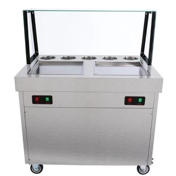 

Two compressors independently control the wok fried ice cream machine with Roll Ice Cream making for Ice Cream machine