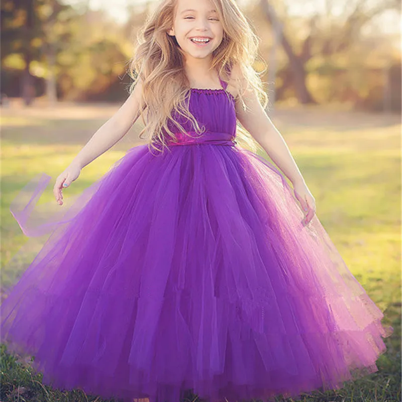 New Princess Tutu Purple Gray Bridesmaid Flower Girl