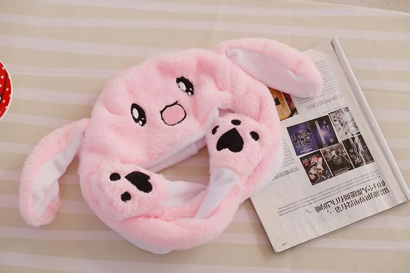 Милый Плюшевый Кролик Кепки розовый белый стиль привлекательные дети мягкие перемещение ухо кроличья шапка танец подарок плюшевая игрушка для девочки
