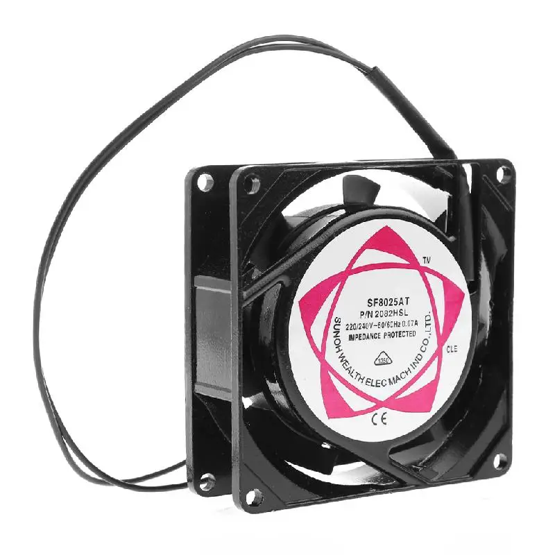 

1 PC New Black SF8025AT 2082HSL 8025 80mm Sleeve Bearing 220-240V AC 2-Wire Case Cooling Fan