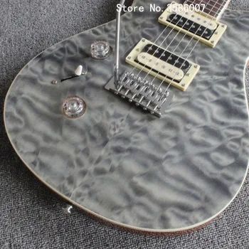 

Free shipping/24 F/Mahogany body/Rosewood Fingerboard/6 string black Sponge Quilt Top custom Left hand Electric Guitar