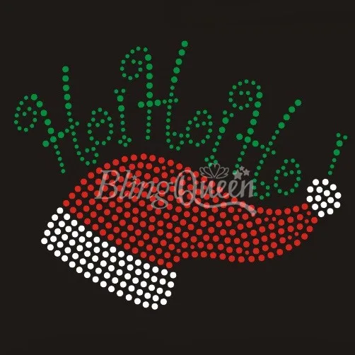 BlingQueen 25 шт./лот железные мотивы со стразами Рождественский дизайн HOHOHO|iron on rhinestone