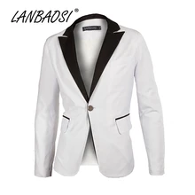 Белый блейзер, куртка для мужчин, повседневный костюм на одной пуговице, куртки, обтягивающий официальный блейзер для вечеринки, верхняя одежда, пальто, шаль, смокинг, куртка