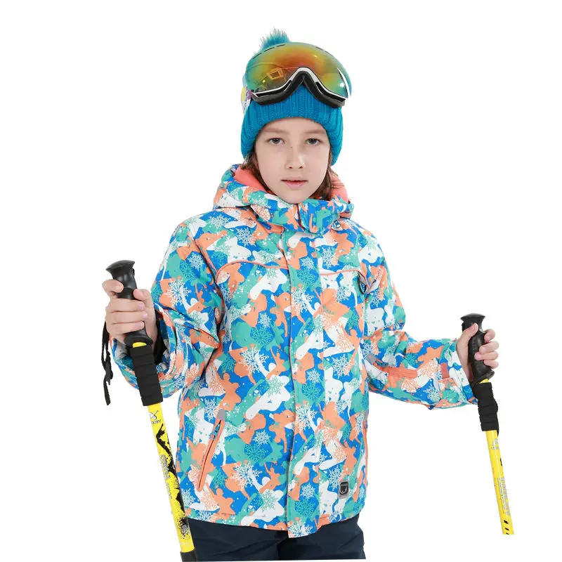 Зимняя детская Водонепроницаемая лыжная куртка на-30 градусов, толстая камуфляжная теплая куртка для сноубординга для девочек и мальчиков, ветрозащитная, дышащая
