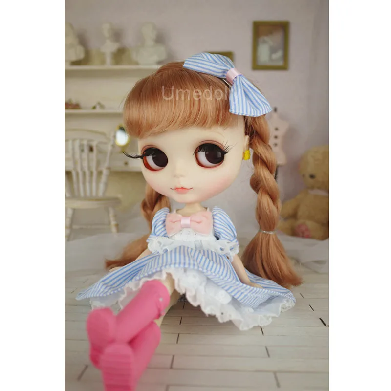 1 шт. милые 1/6 BJD платье в полоску для кукол Blyth одежда аксессуары