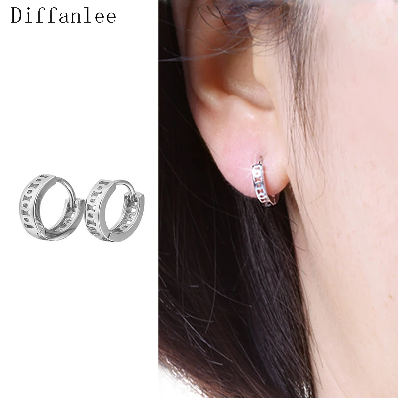 

Fashion Jewelry hollowed out pattern Unisex Small size Hoop Earrings For Women Men Baby Girl Lady Fashion Plated Jewelry Gifts