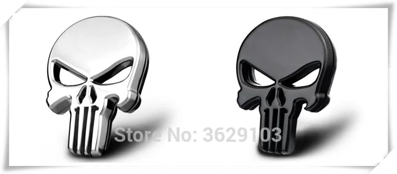 

Car Styling 3D Metal The Punisher Skull Emblem Badge accessories for Ford mondeo kuga fiesta Focus2 3 ecosport fusion ranger mk4