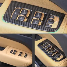 CarABS углерода Стиль двери, окна кнопки включения крышка отделка Подходит для Volvo XC60