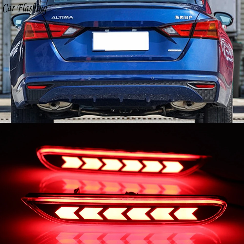 

1Pair Multi-function Car LED Reflector Lamp Rear Fog Lamp Tail Rear Bumper Light Brake Light For Nissan Teana Altima 2019 2020