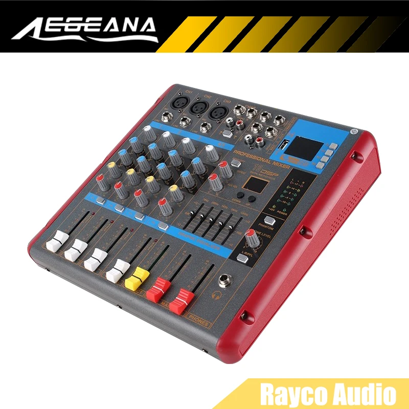 

USB 5 Channel Professional Live Studio Audio Mixer New Mixing Console 2-Band Equalizer Built-in Effects With Bluetooth 48V